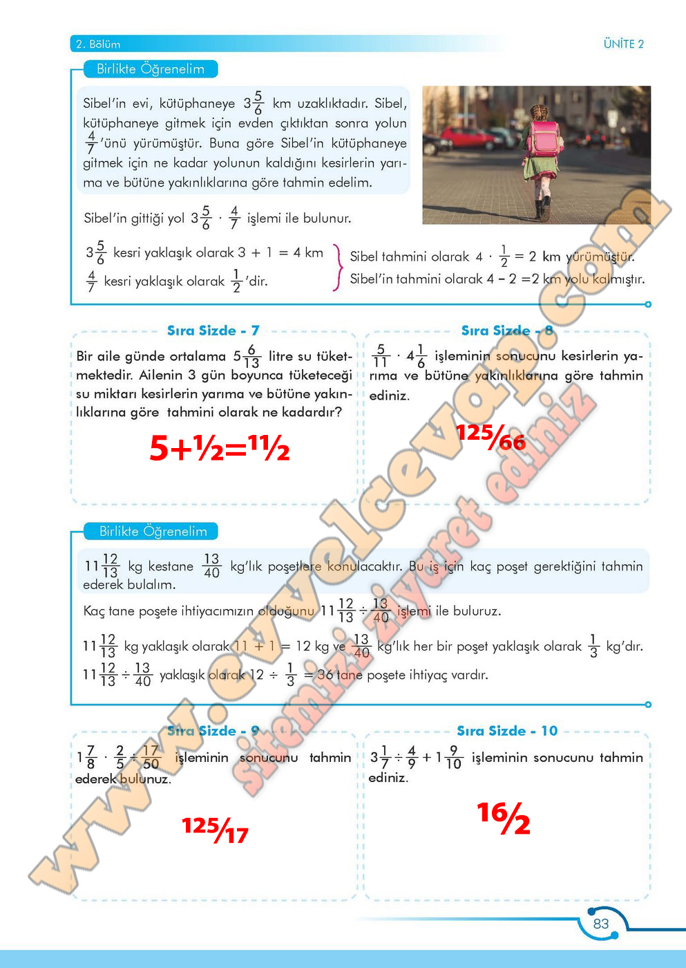 6. Sınıf Meb Yayınları Matematik Ders Kitabı Sayfa 83 Cevabı